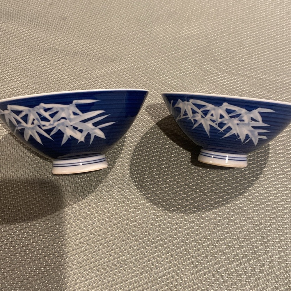 Set of 2 Vintage Porcelain Rice Noodle Bowls